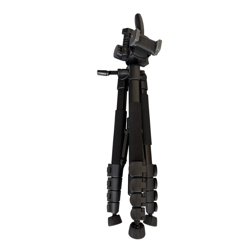 Universal Adjustable Camera Smartphone Tripod Black Aluminum 3-Way Pan Head